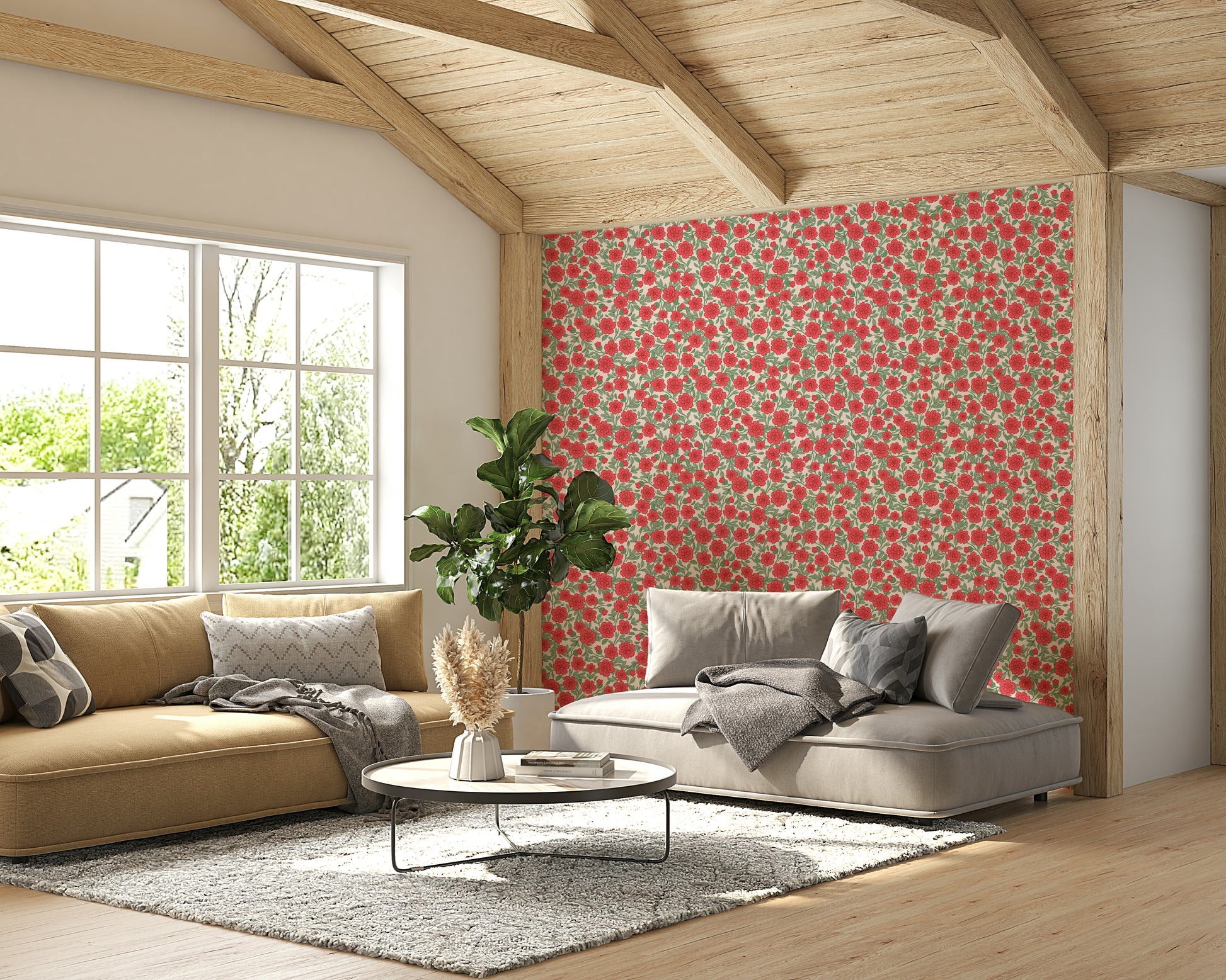 Elegant Juno Welcoming Walls pink floral wallpaper design

