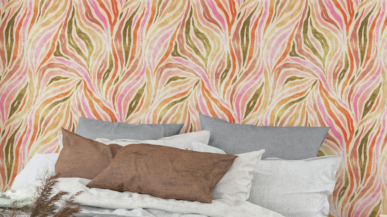 Multicolor  Textured Zebra Print Wallpaper⁠