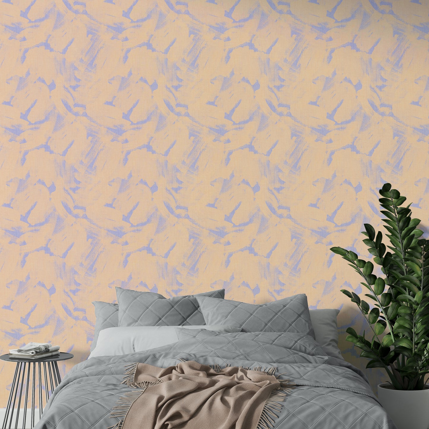 Powder Pink Abstract Brushstroke Wallpaper⁠