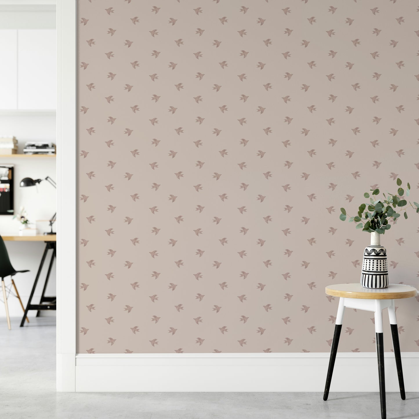 Dreamy Birds Shell Pink Wallpaper⁠