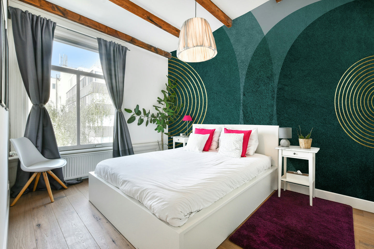 Modern Mid Century in Teal Wall Mural