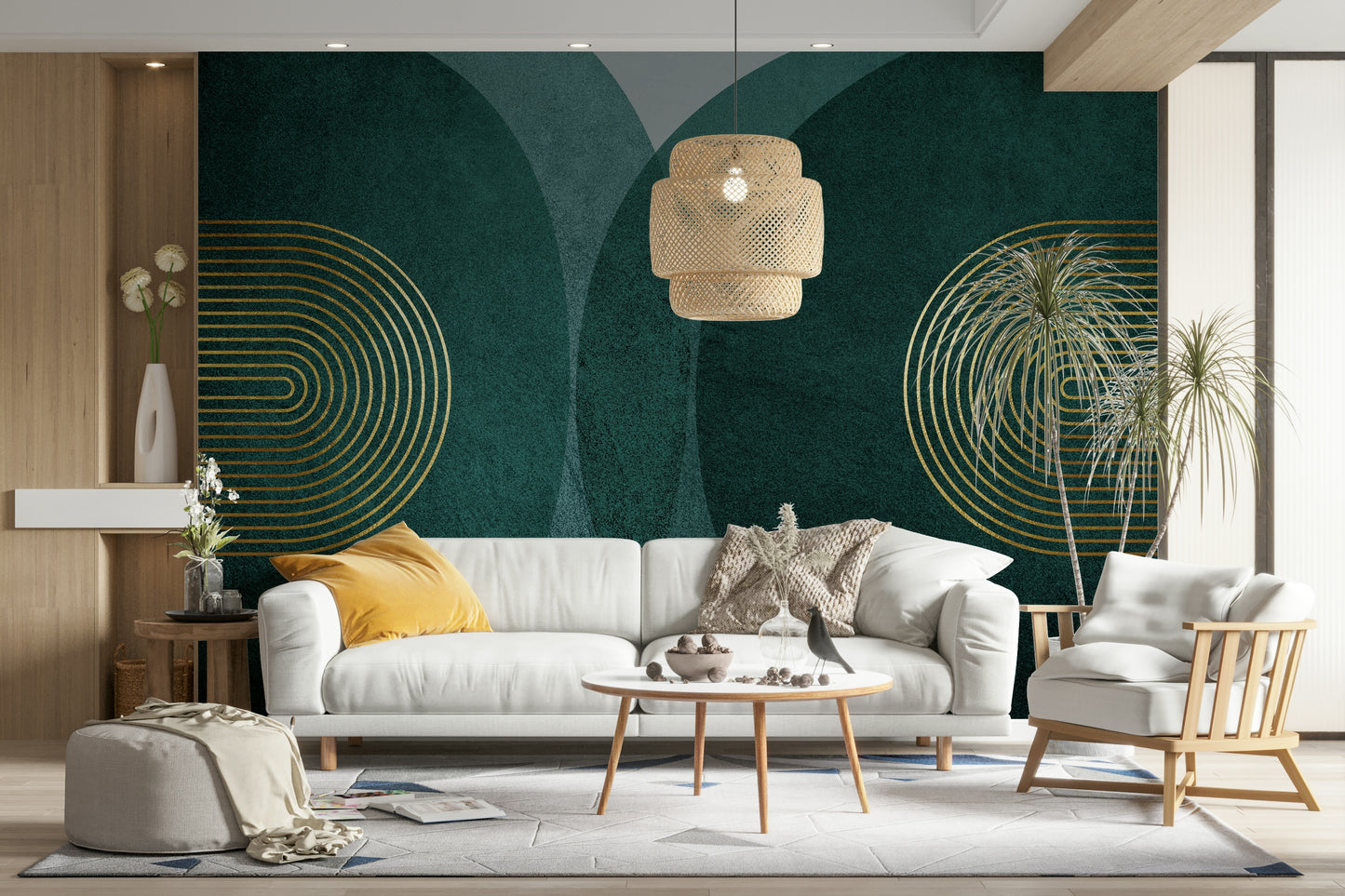 Modern Mid Century in Teal Wall Mural