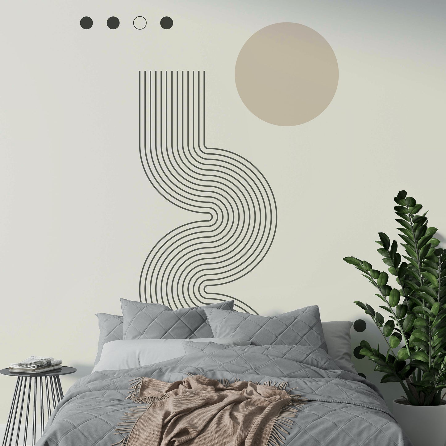 Retro Geometric Flow Wall Mural
