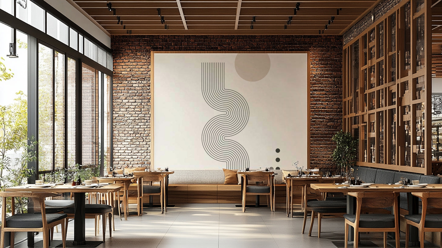Retro Geometric Flow Wall Mural