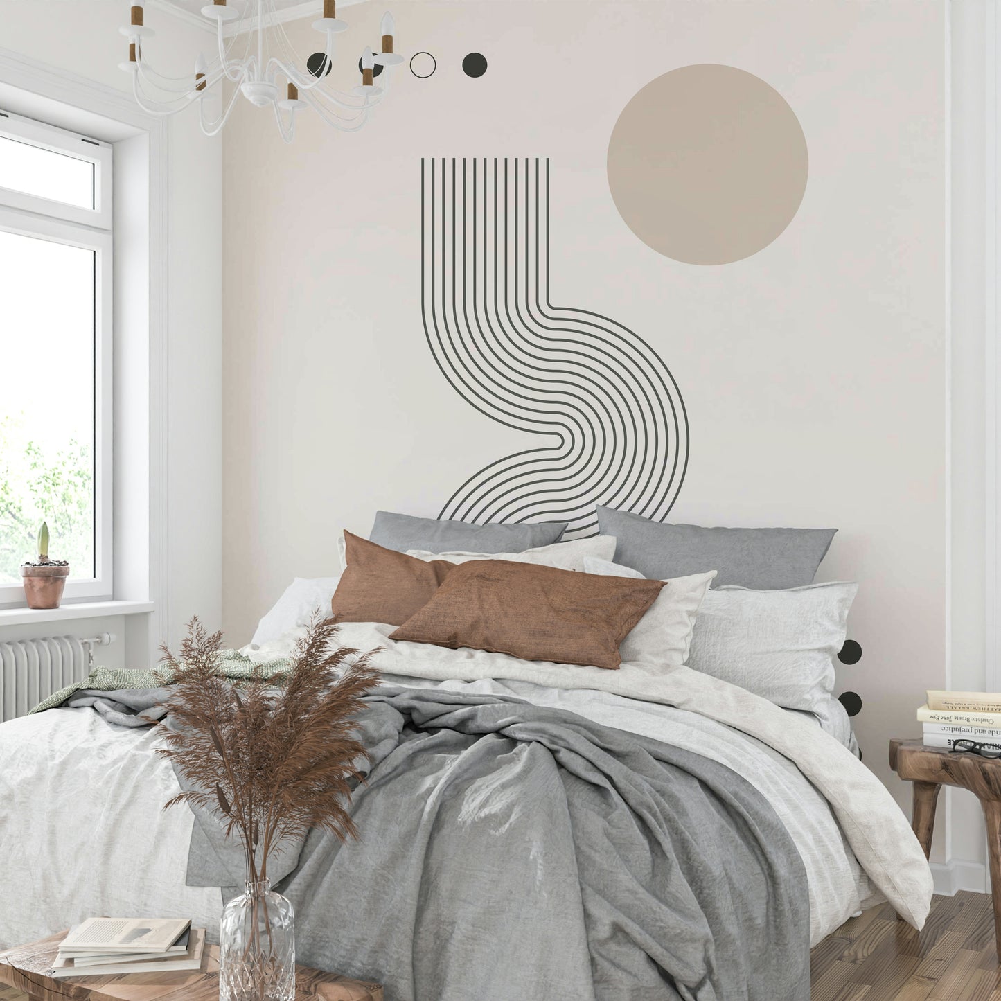 Retro Geometric Flow Wall Mural