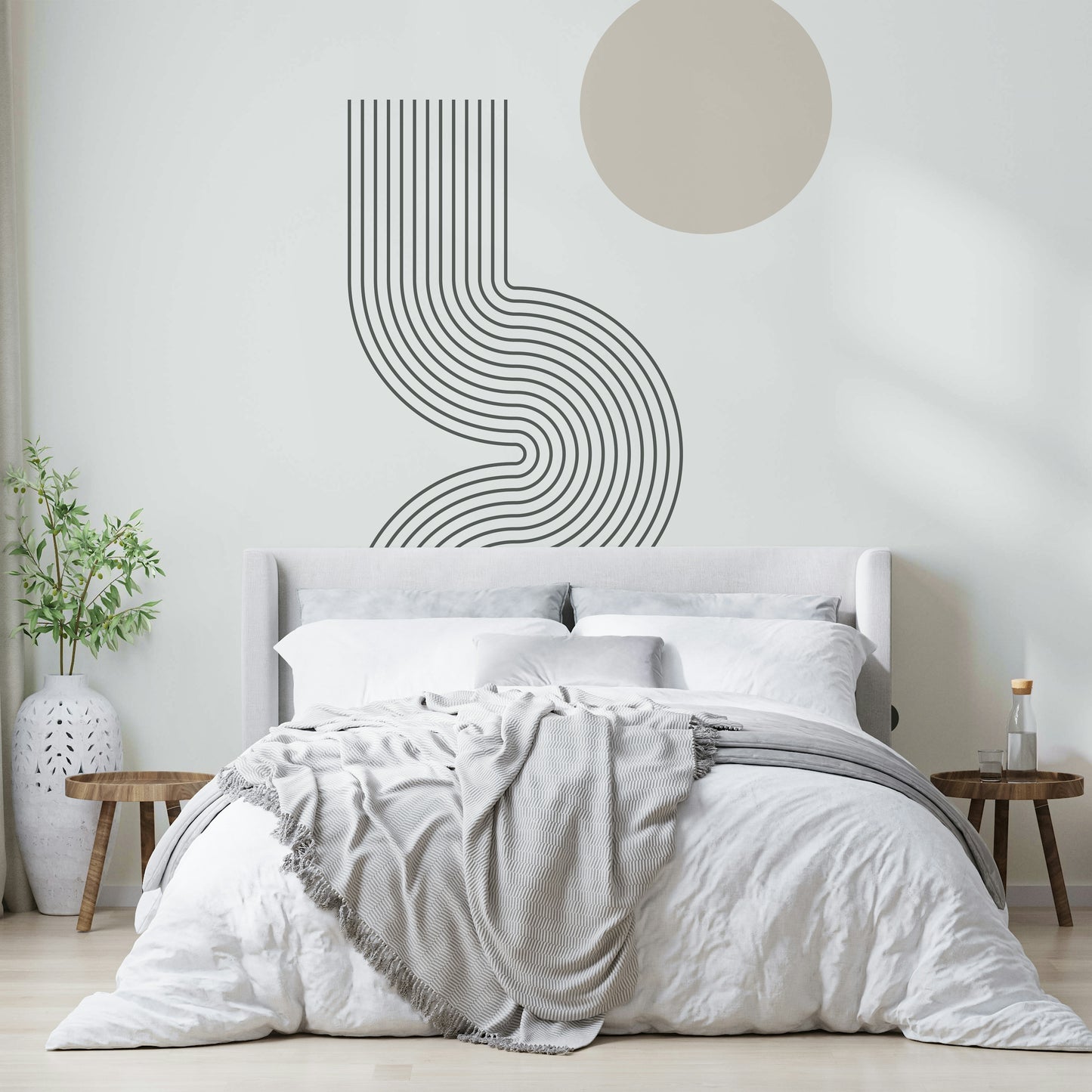 Retro Geometric Flow Wall Mural