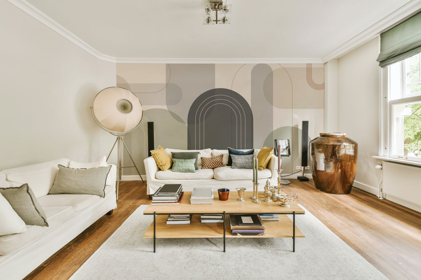 Sophisticated Arches Warm Neutrals Wall Mural