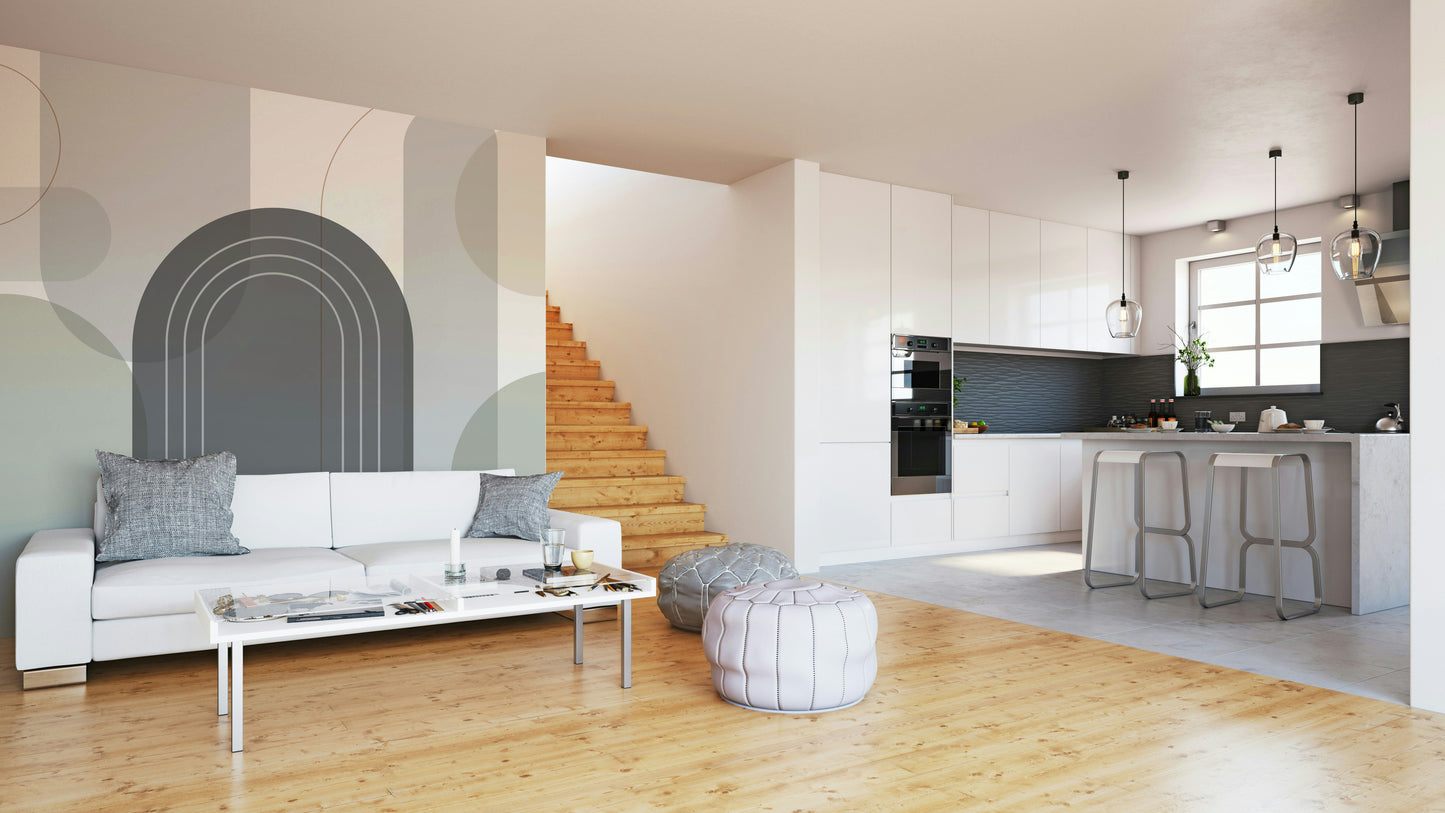 Sophisticated Arches Warm Neutrals Wall Mural