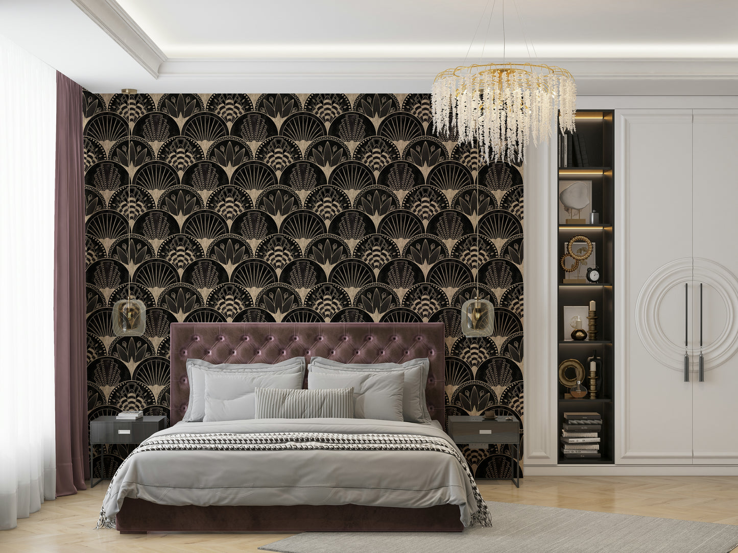 Geometric fan wallpaper for walls

