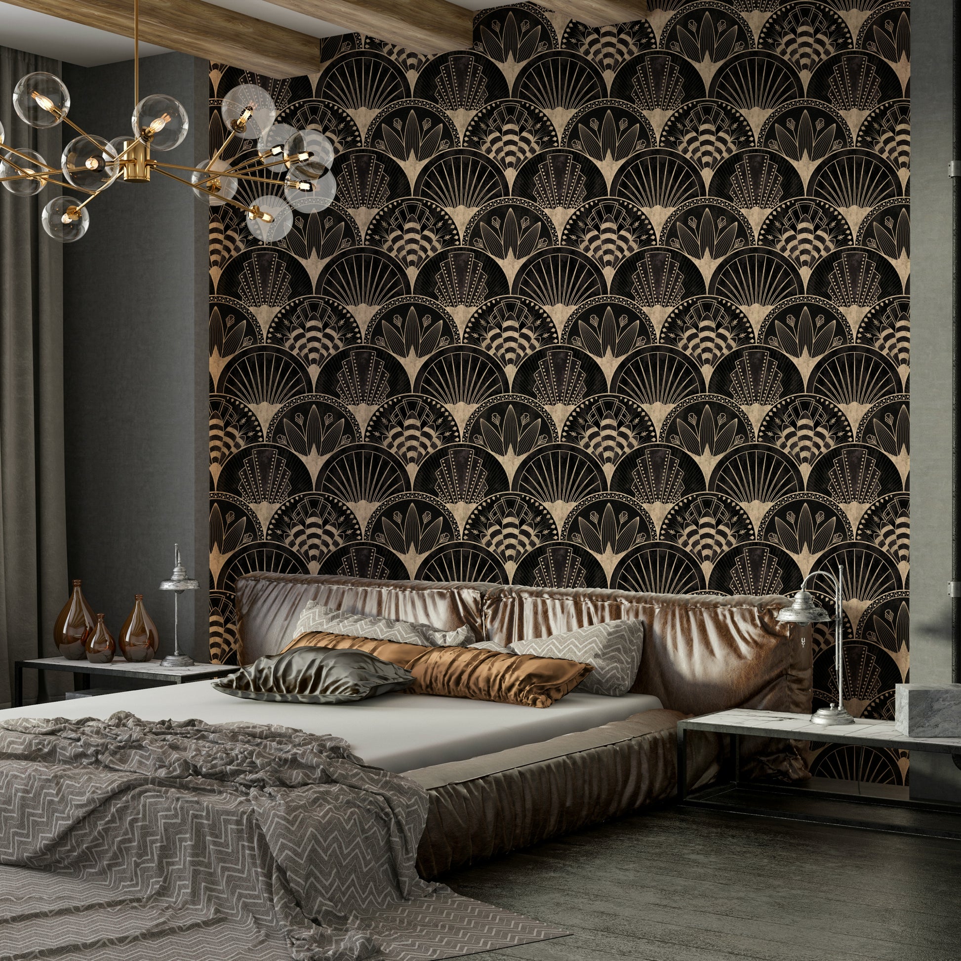 Black base vintage wall design

