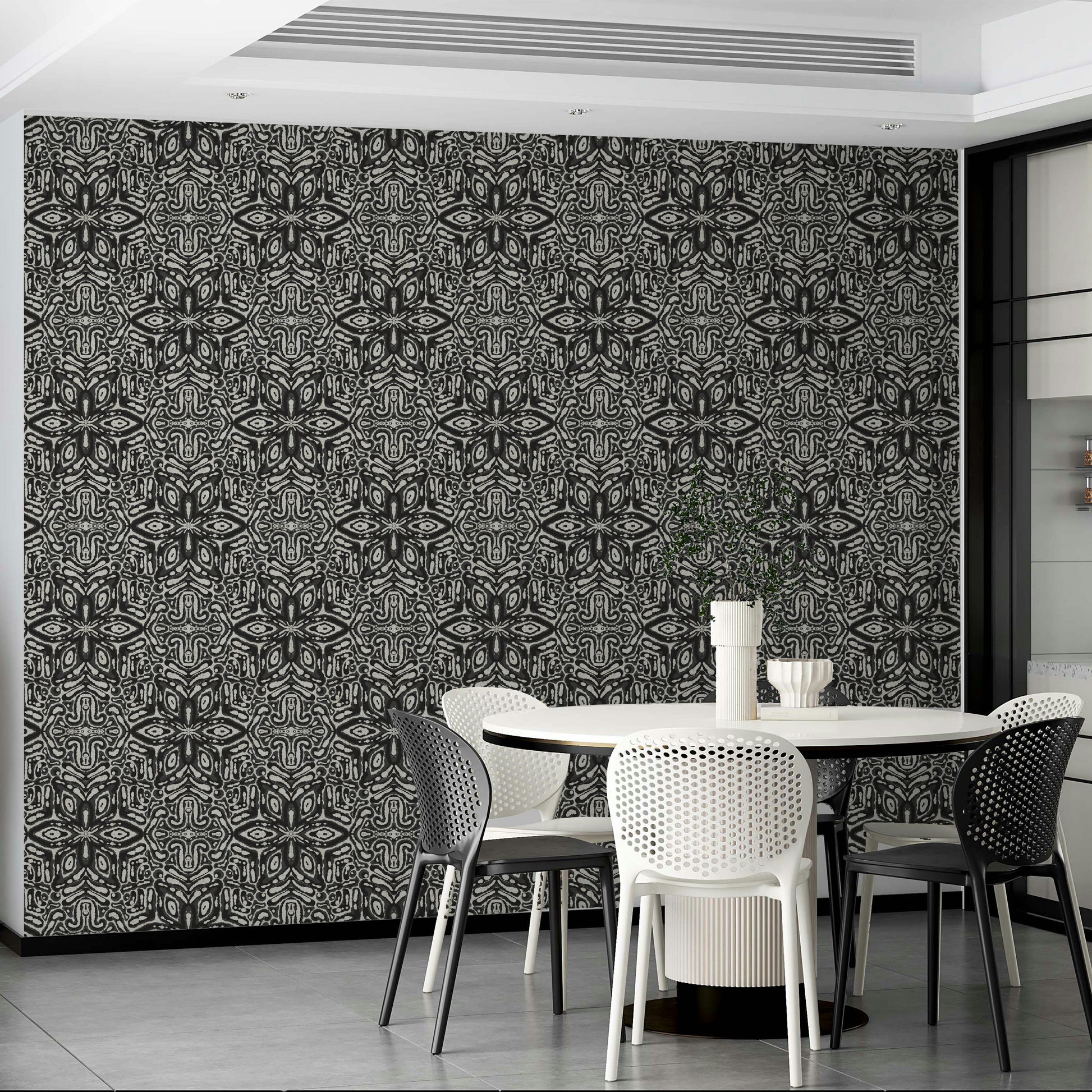 Geometric batik wall design

