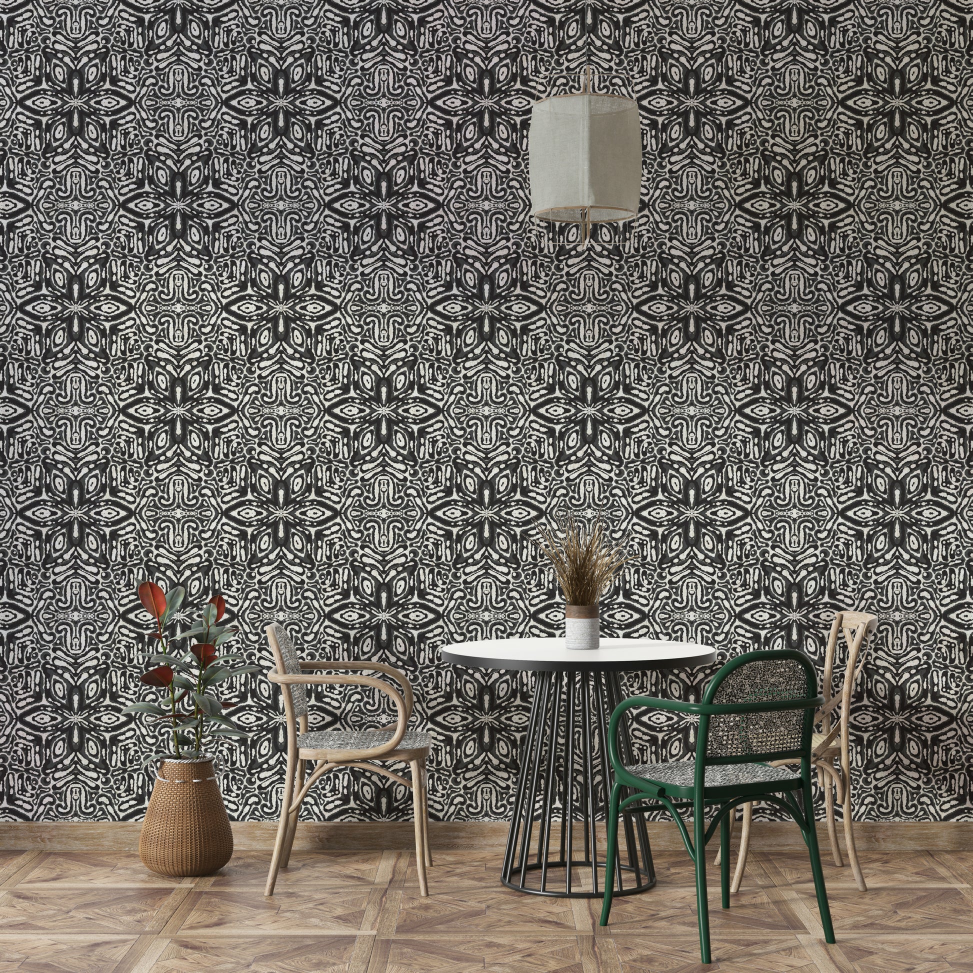 Hand-drawn black and white wallpaper

