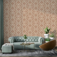 Beige brown floral wall mural

