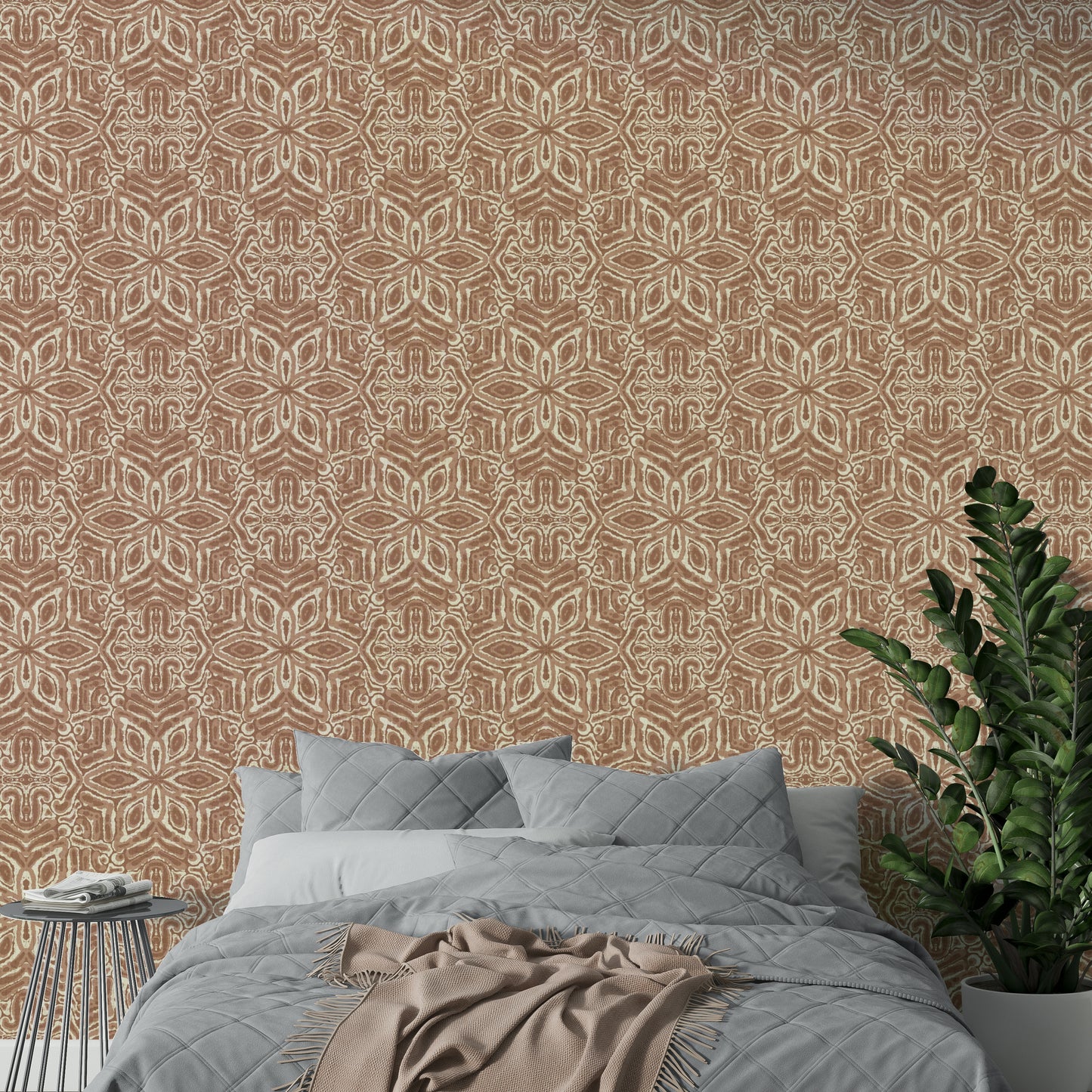 Soft brown geometric wall mural

