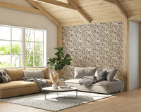 Rustic beige flower wallpaper


