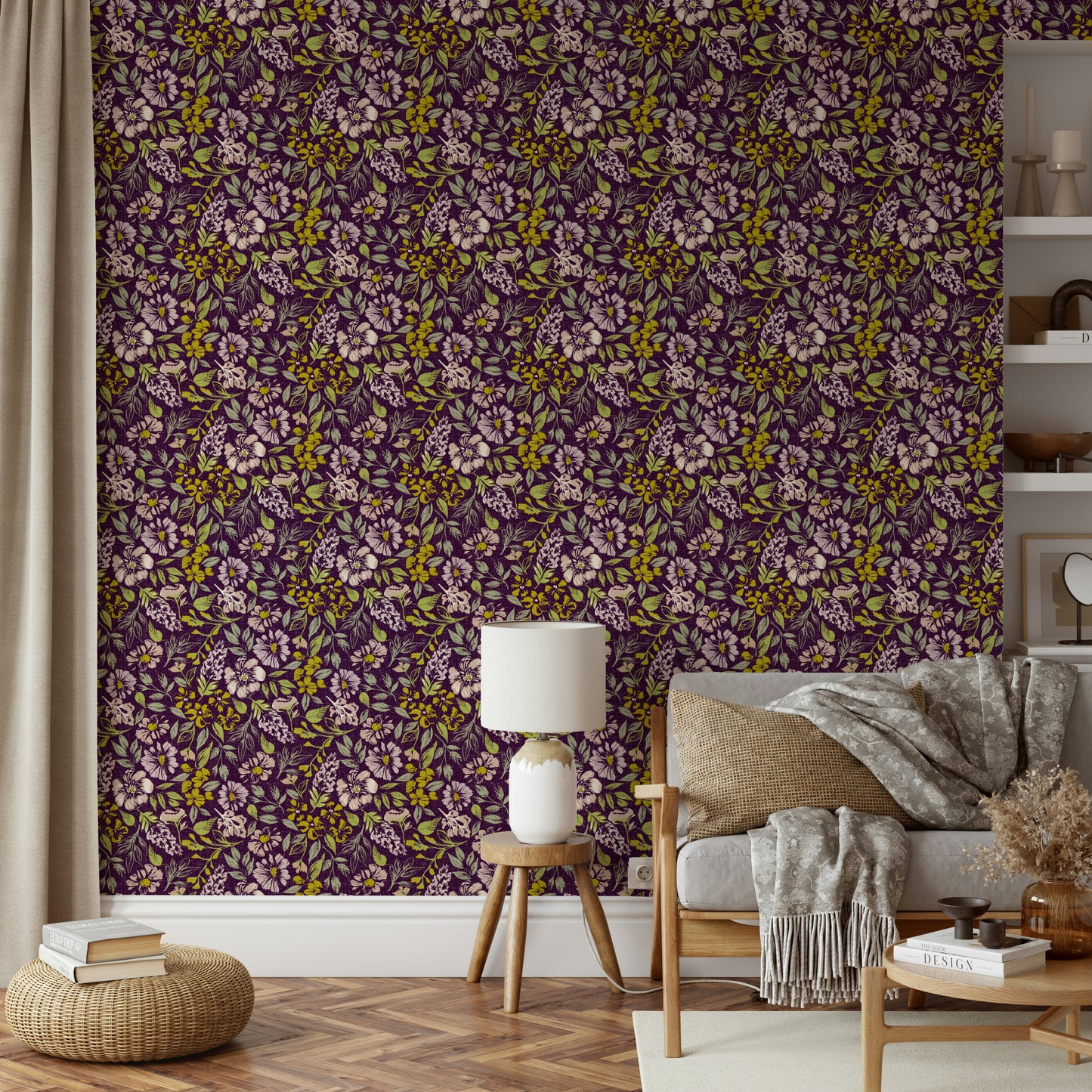 Antique floral wallpaper for walls

