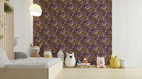 Vintage purple wall mural design


