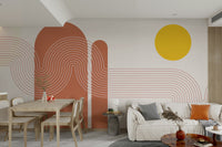 Modern decor wall mural featuring sunset theme

