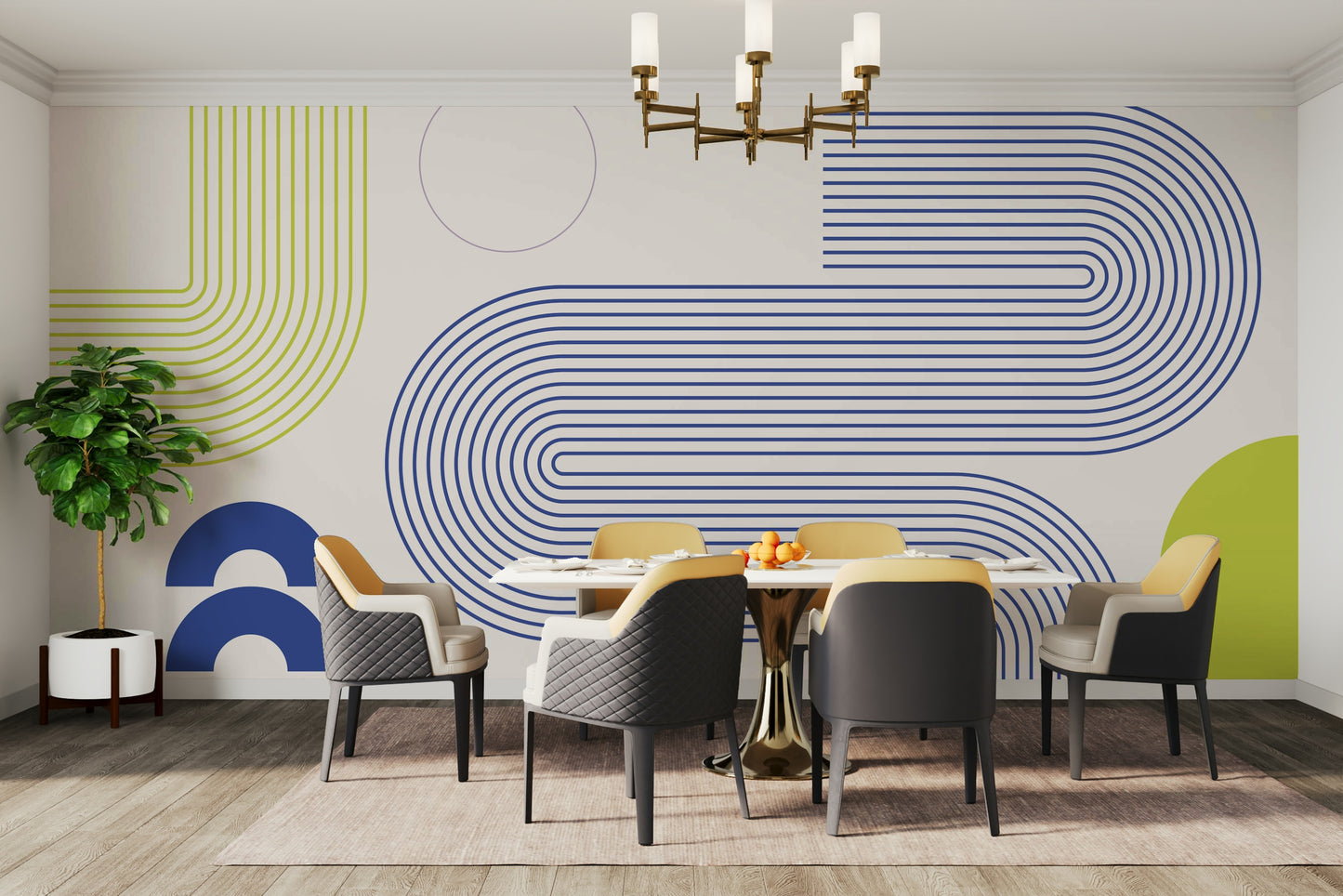 Minimalist Bauhaus Flow Wall Mural