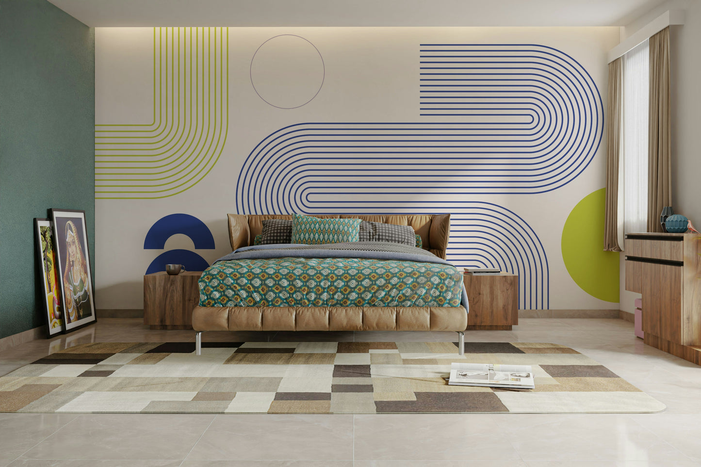 Minimalist Bauhaus Flow Wall Mural