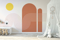 Vintage-style sunset design for wall decor

