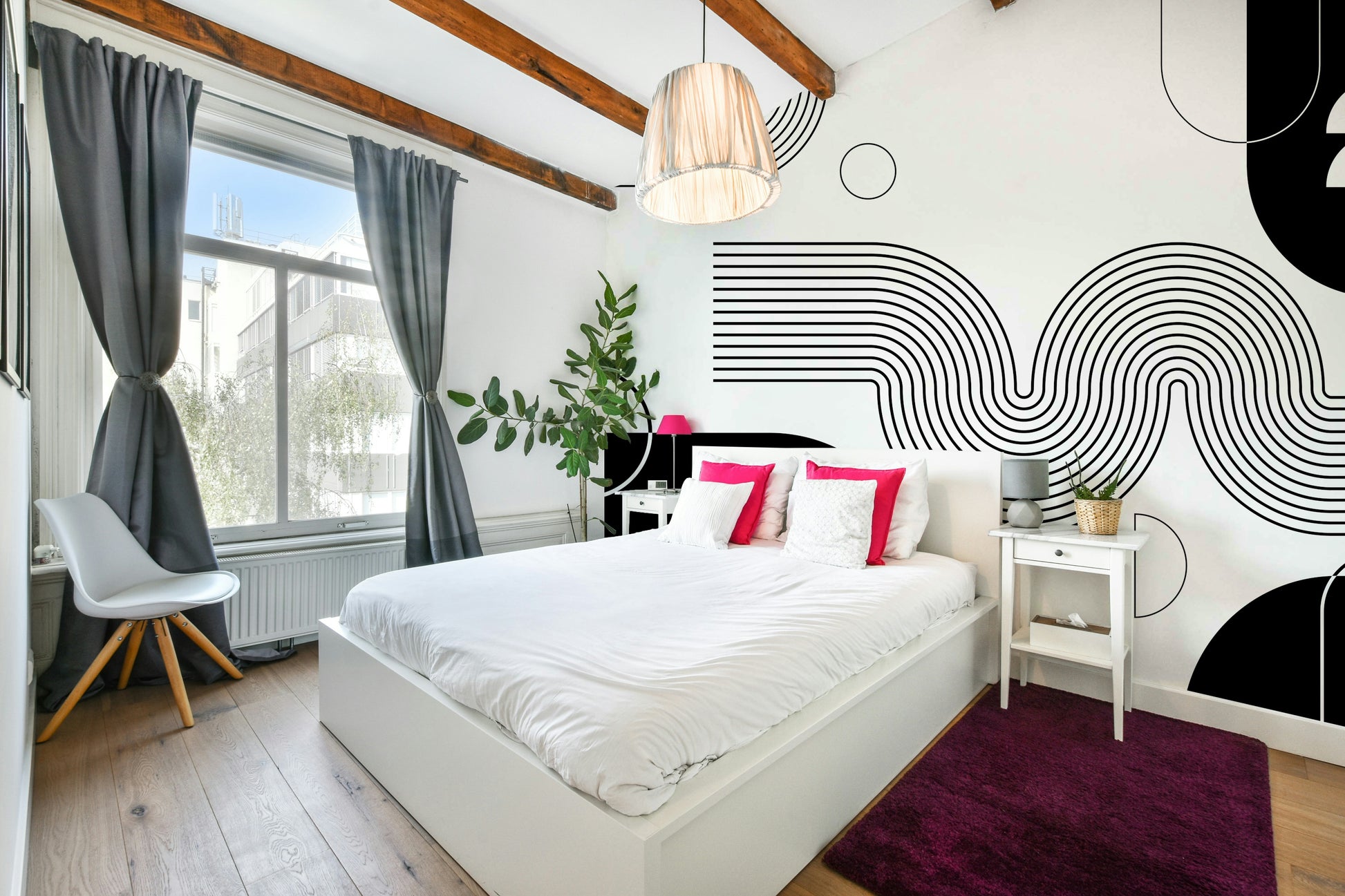 Artistic Bold Minimalist Flow Mural Design

