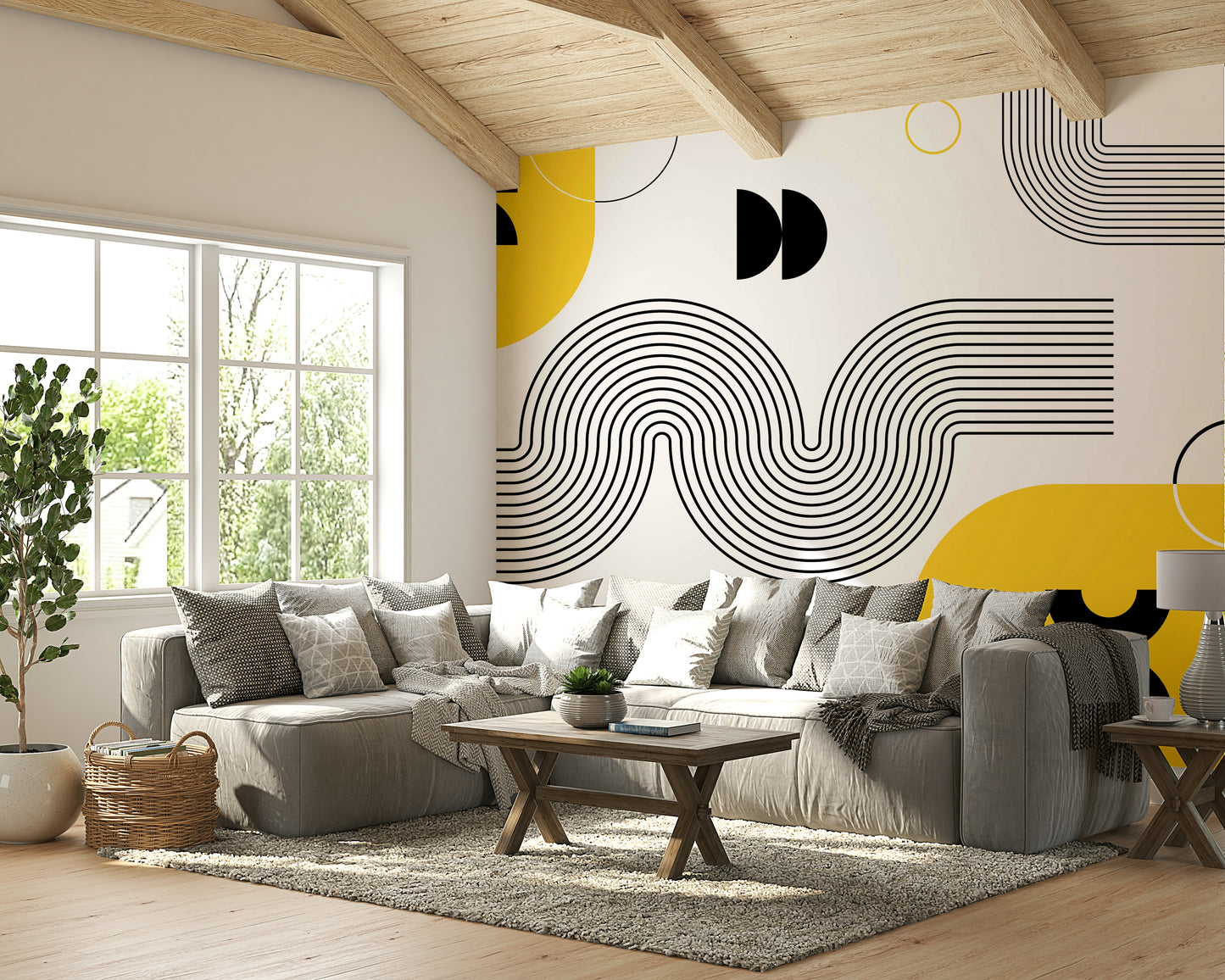Vibrant Modern Bold Retro Wallpaper Mural

