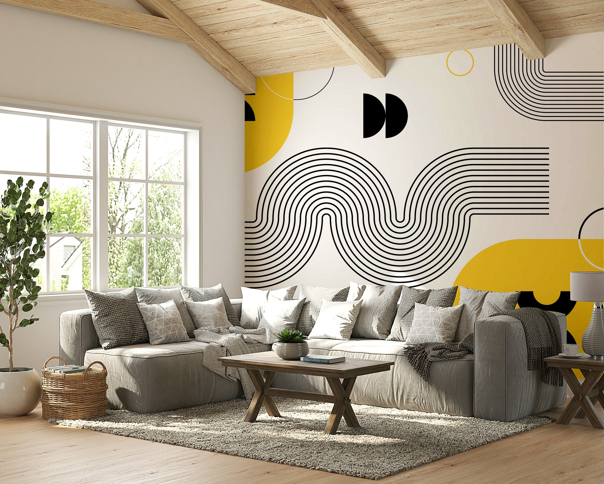 Vibrant Modern Bold Retro Wallpaper Mural

