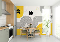 Modern Bold Retro Wall Mural for Interiors

