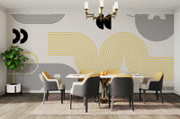 Yellow Gray Geometric Pattern for Walls

