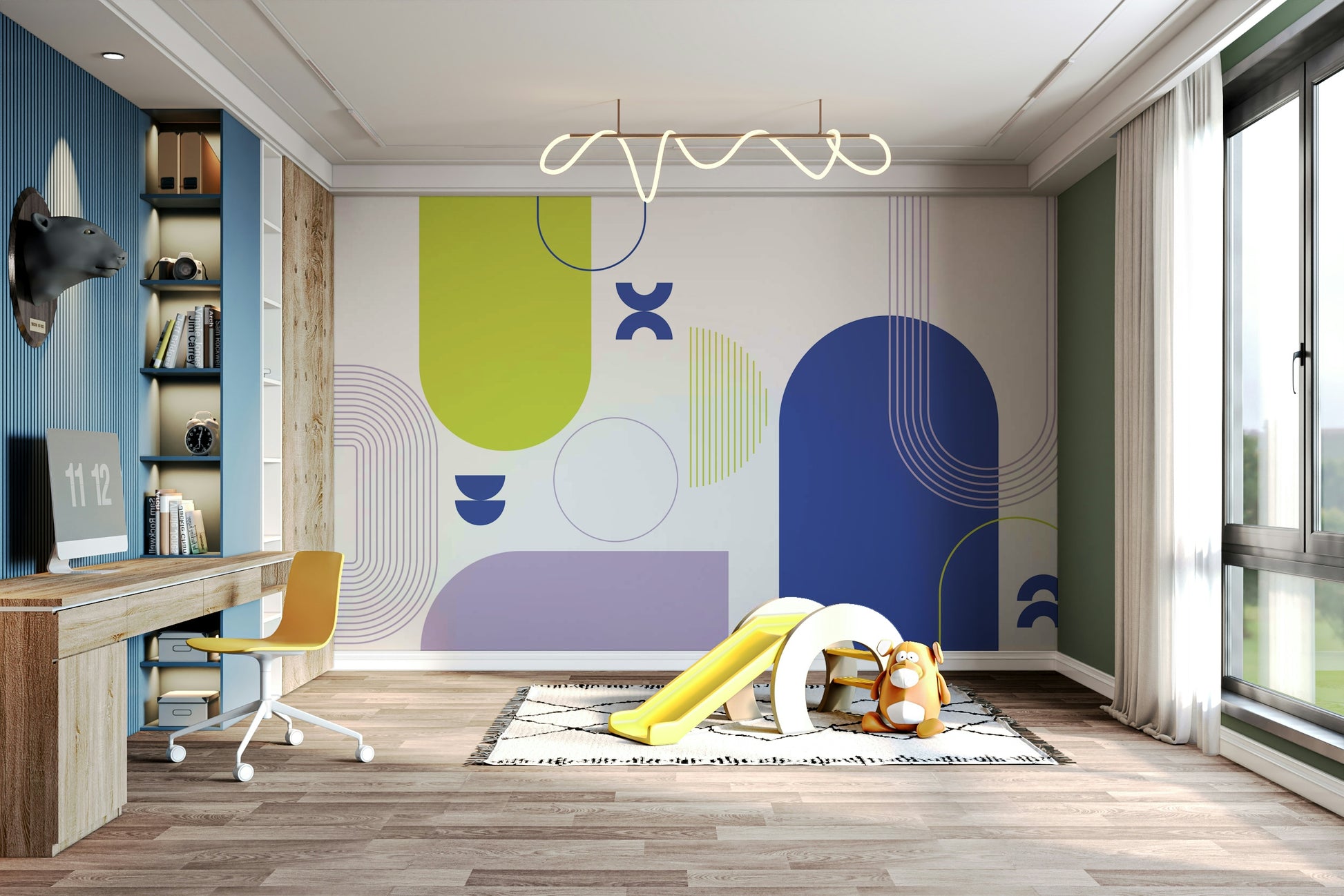 Striking Geometric Shapes Wall Mural


