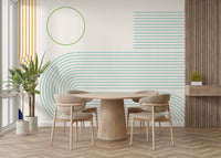 Calm and modern wall mural with geometric flow


