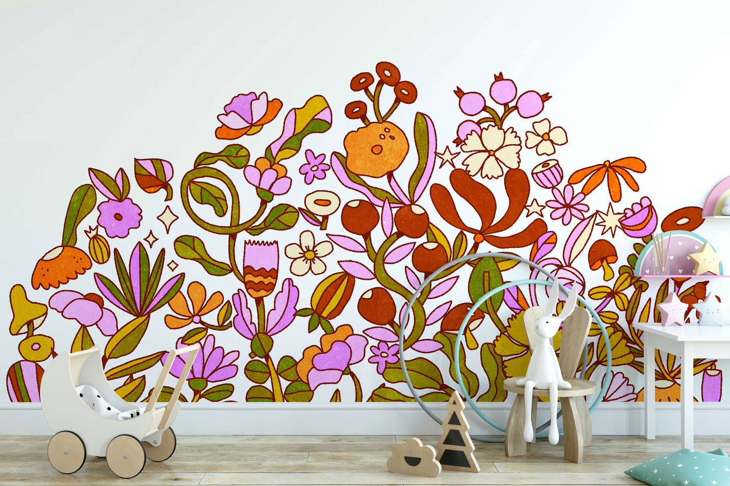 Nostalgic bloom wallpaper for rooms

