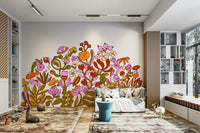Funky flower wallpaper mural

