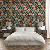 Funky floral wallpaper for rooms

