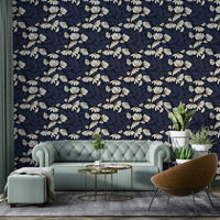 Twilight floral wall mural look

