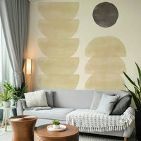 Beige and grey mural wallpaper

