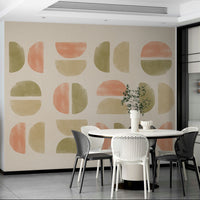 Overlapping arch wall mural look

