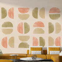 Terracotta curve mural wallpaper

