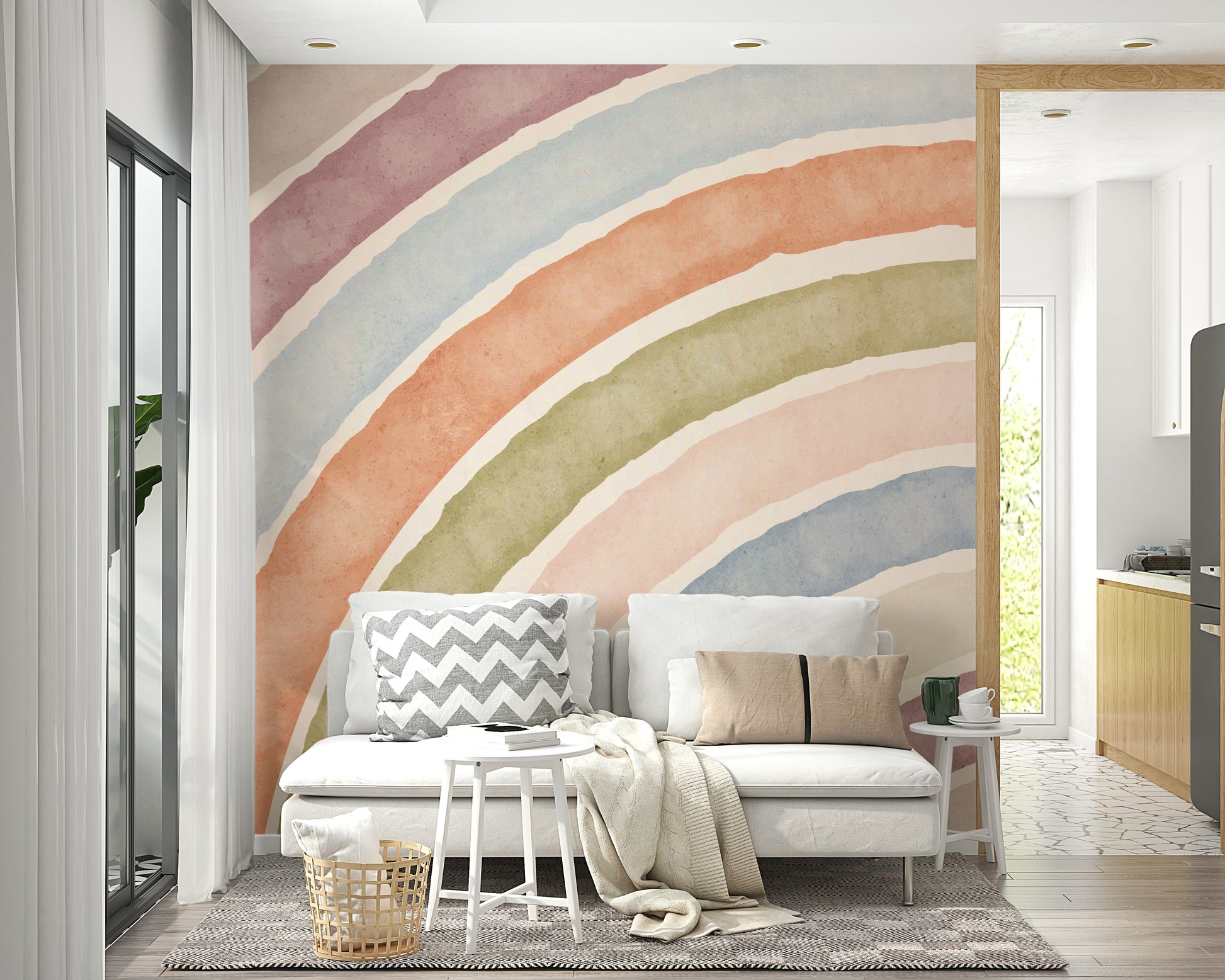Soft arch shapes wall mural

