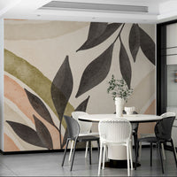 Artistic botanical wallpaper with abstract charm

