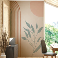 Abstract pastel rainbow design on wall mural

