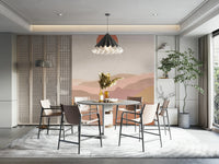 Modern terracotta wall mural with hilly layers

