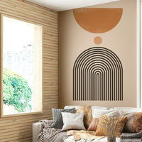 Mid-century arch shapes in wall art mural

