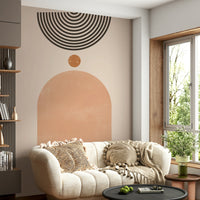 Elegant mural inspired by mid-century modern decor

