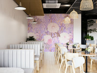 Pastel flower mural wall design

