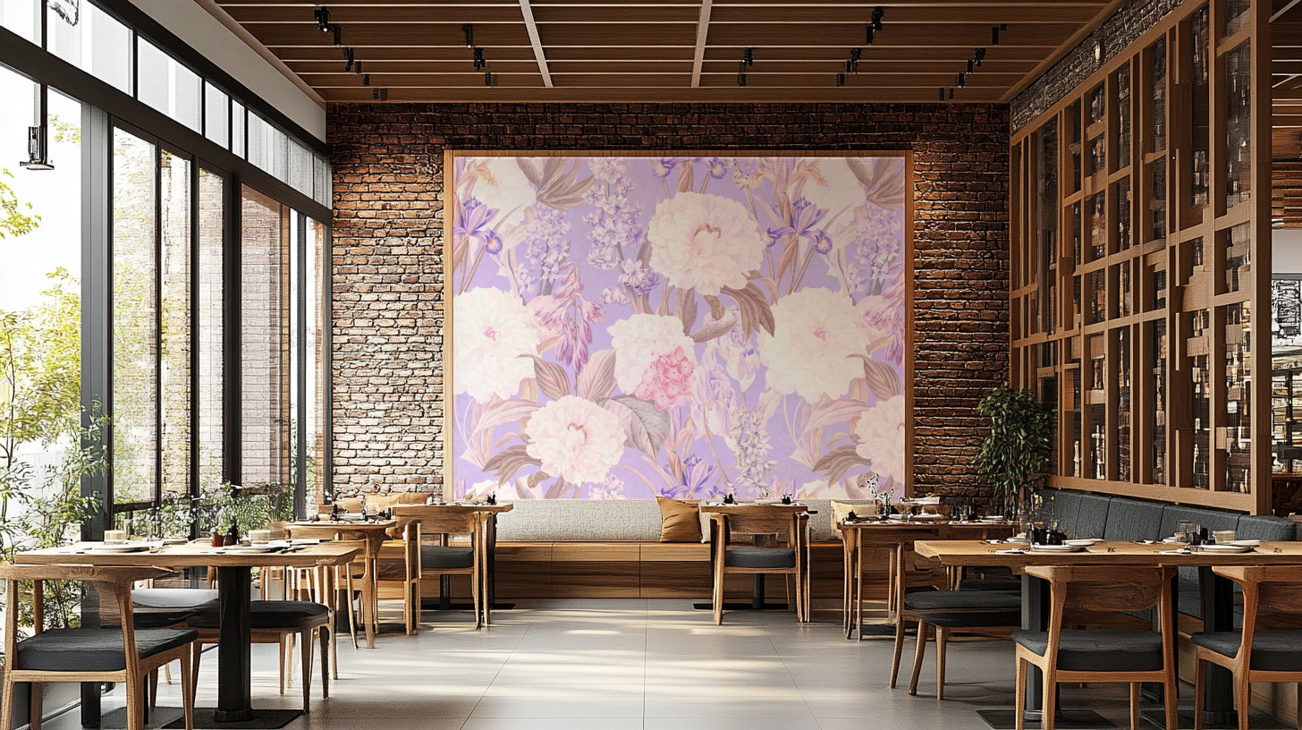 Ixia and paeonia wall mural

