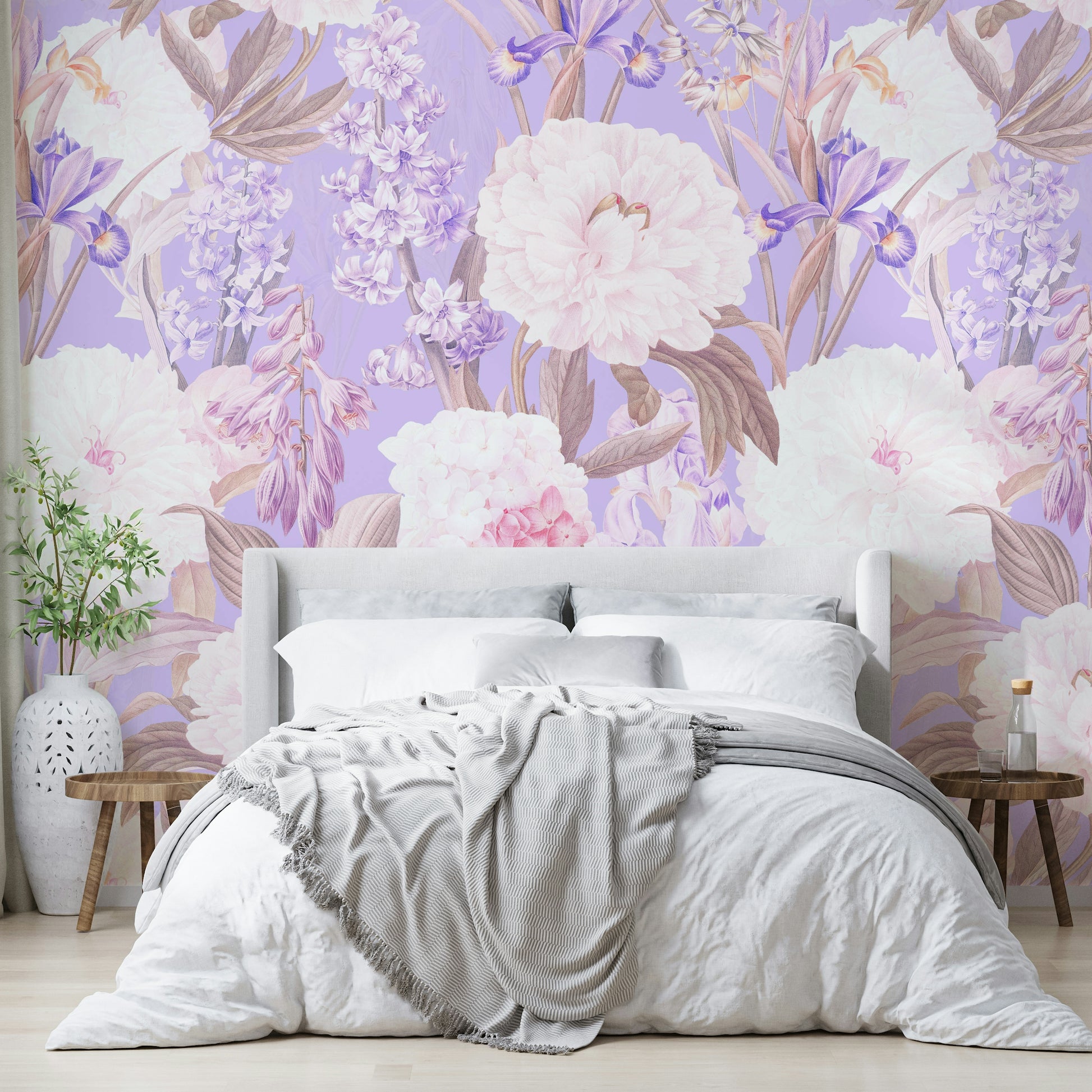 Floral curves and bloom wallpaper

