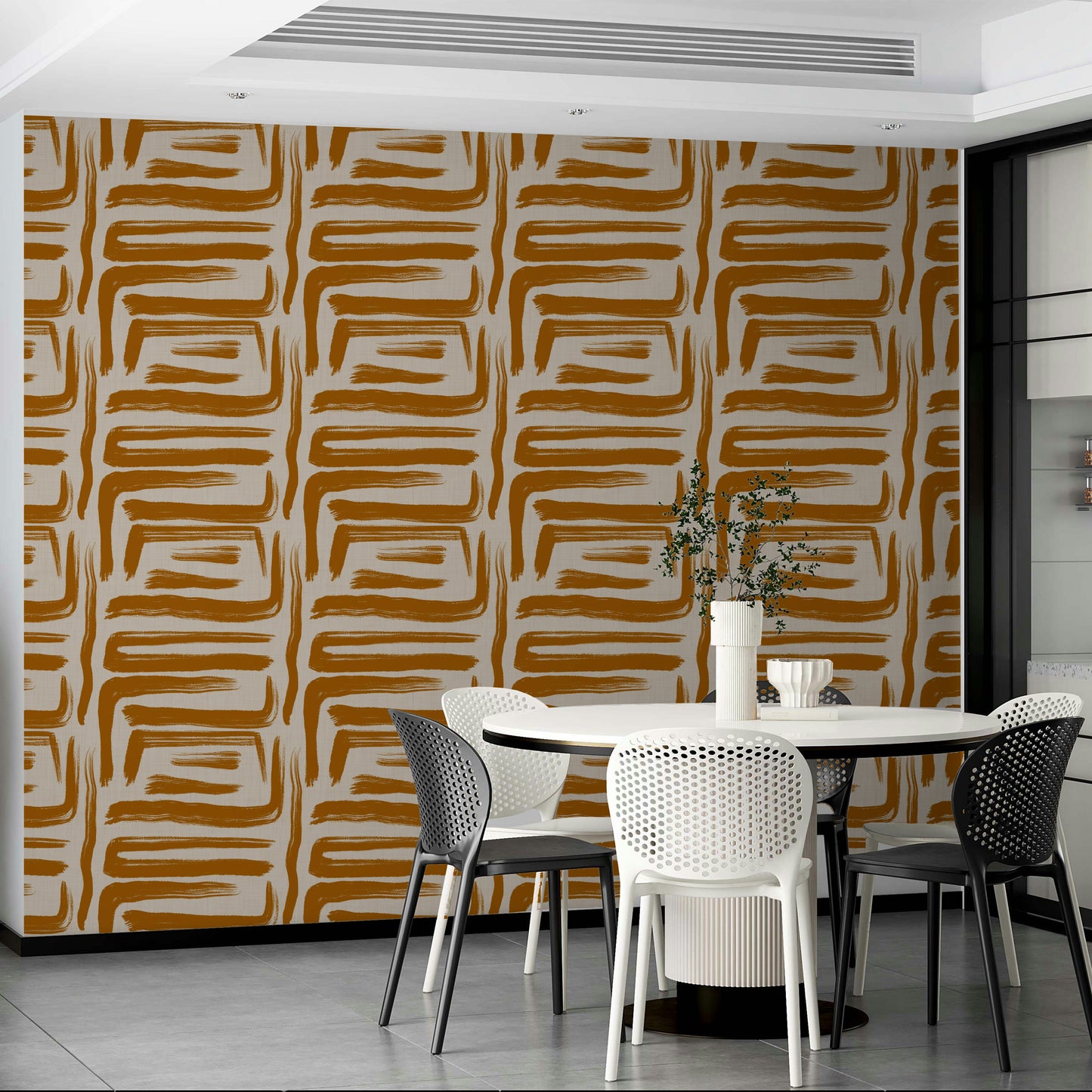 Abstract amber wallpaper with modern brushstroke pattern

