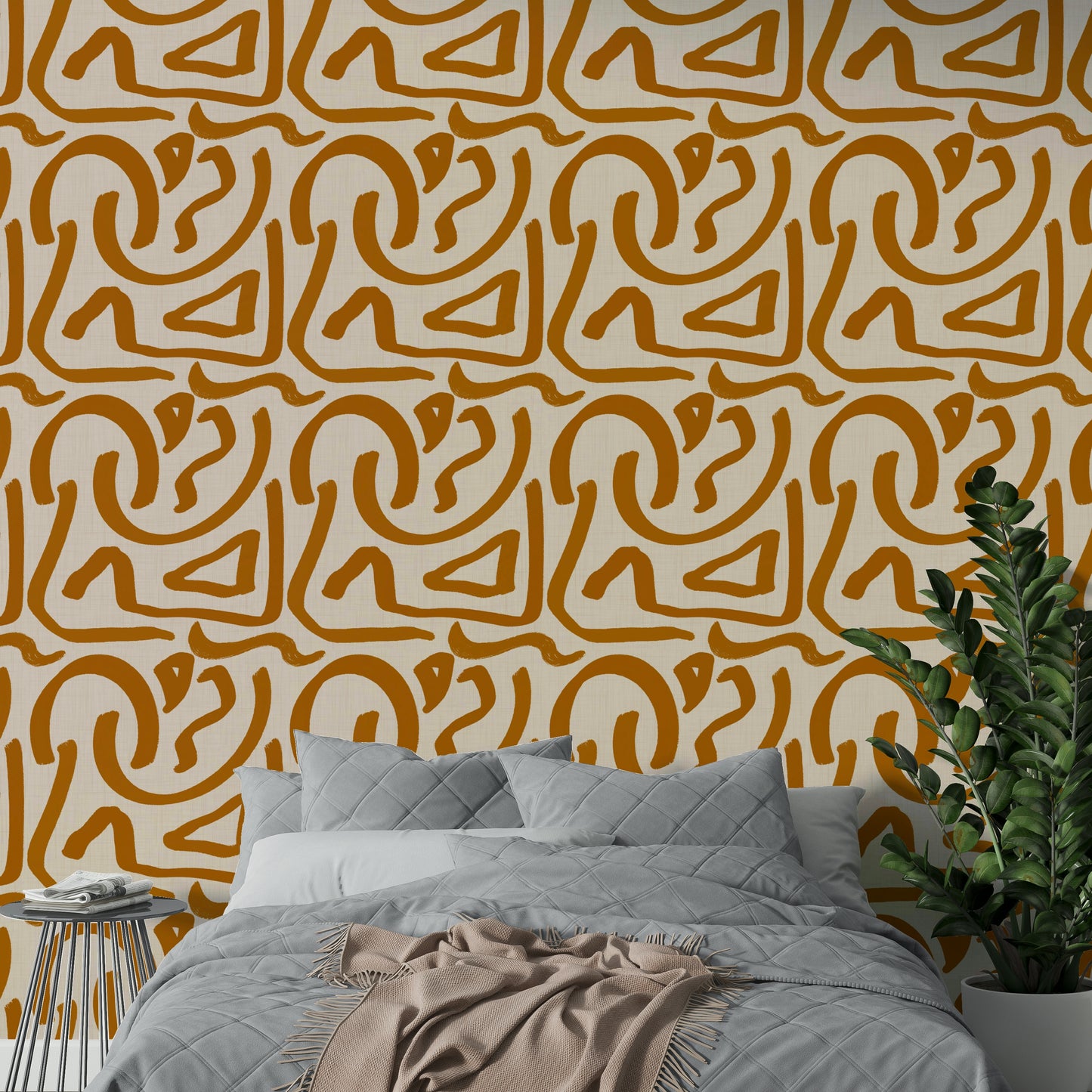 Artistic brush pattern wallpaper for modern walls

